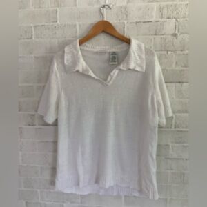 Vintage White Stag Off White Polo Sweater Size Large